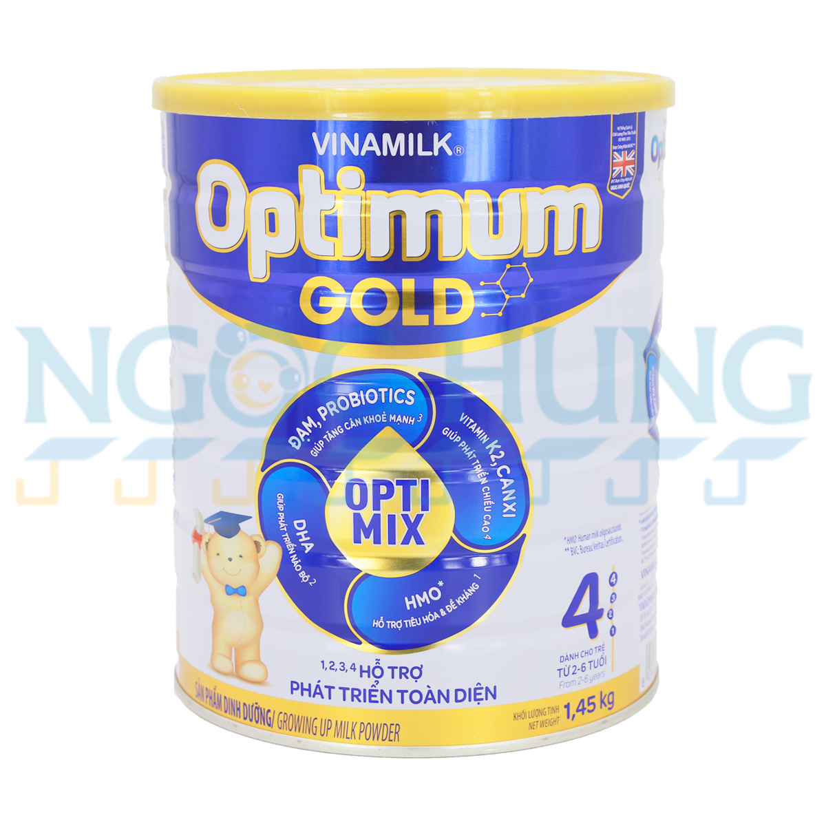 Sữa bột Optimum Gold Optimix 4 cho bé 2-6 tuổi - 1,45kg