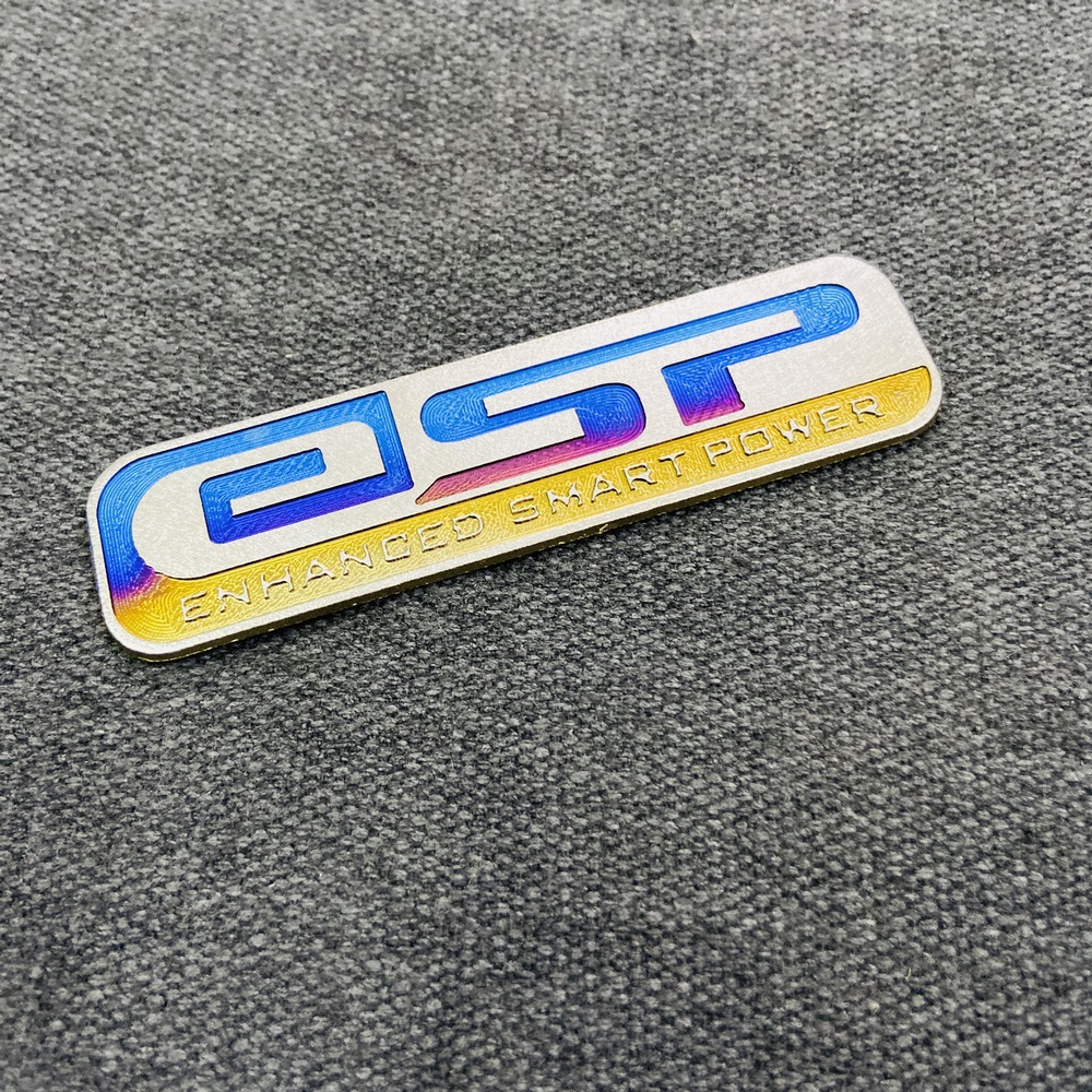 TEM TITAN CHỮ ESP TRANG TRÍ XE CAO CẤP KEO 3M BAO DÍNH THEO THỜI GIAN