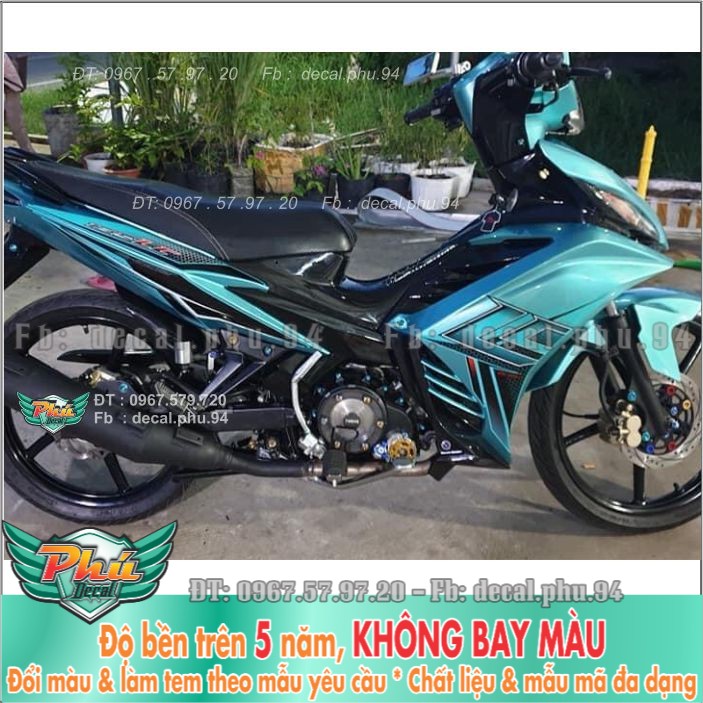 Tem rời Exciter 135 Lc Xanh Lục bảo candy (B) -mã 3