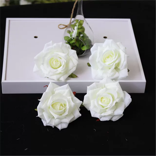 (9cm-hoa giả) Đầu bông hồng ruby trang trí,đầu bông hoa hồng lụa trang trí