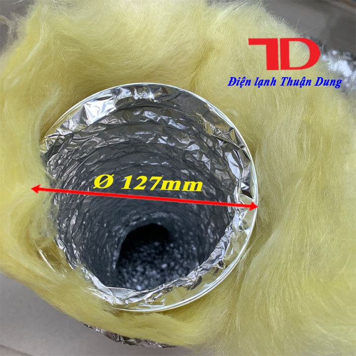 Ống gió mềm có bảo ôn D127mm x 8m