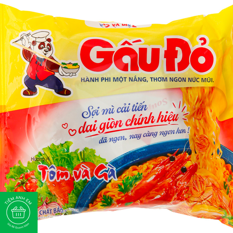 Mì Gấu Đỏ tôm và gà gói 63g