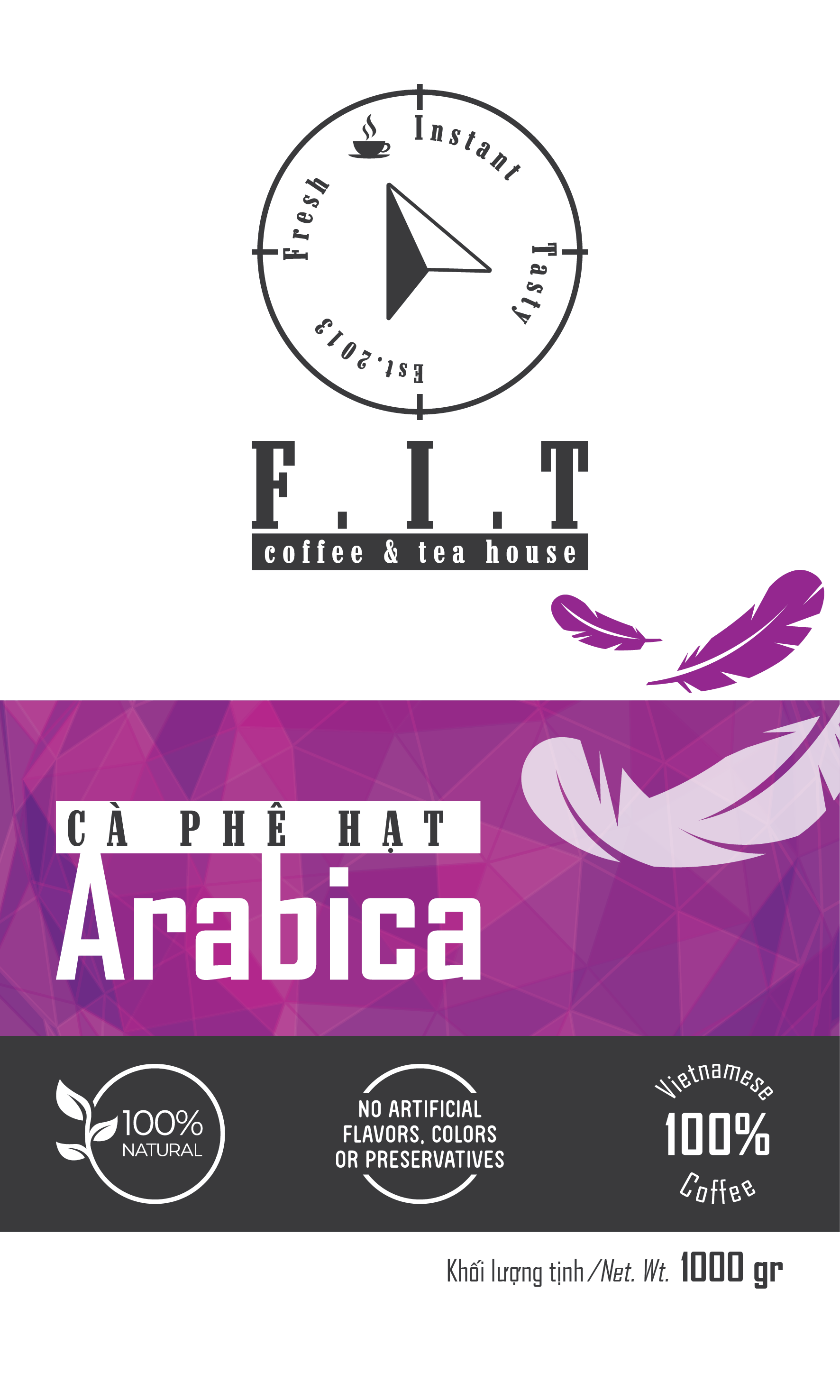 Cà Phê Nguyên Chất Fit Coffee - ARABICA 1Kg Hạt