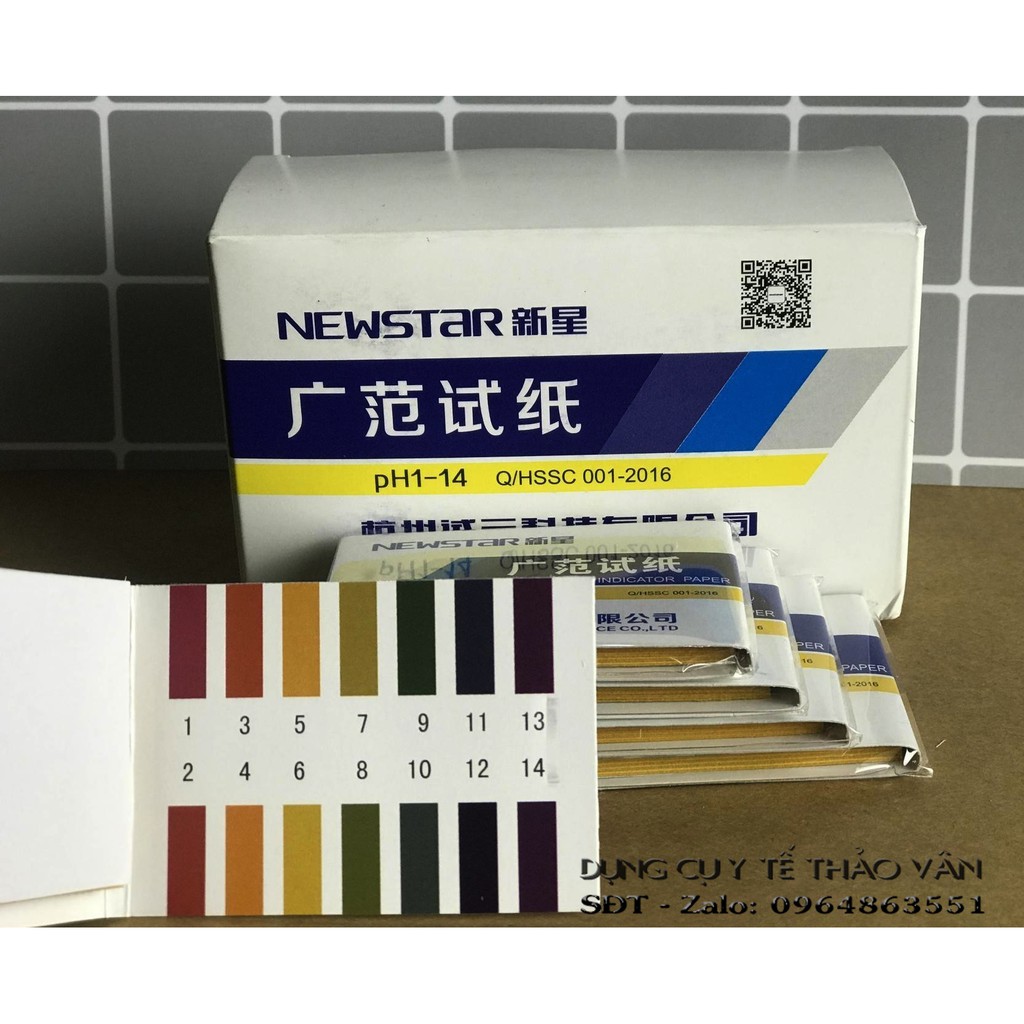 [Hộp 20 tệp] Giấy đo độ pH, Giấy đo pH mỹ phẩm, giấy quỳ tím Newstar - Hàng chính hãng