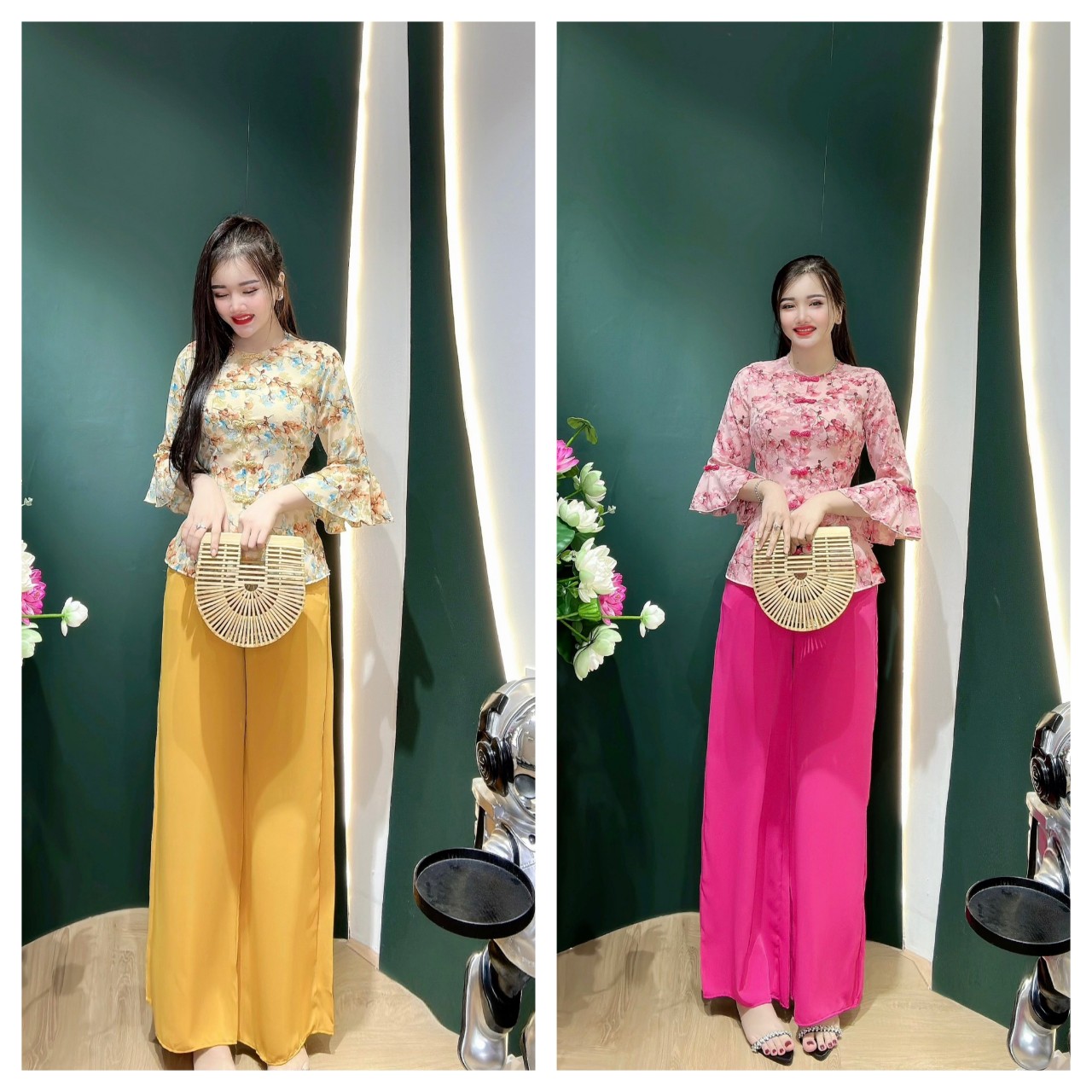 SÉT BỘ BÀ BA TAY LOA NÚT TÀU DUYÊN DÁNG