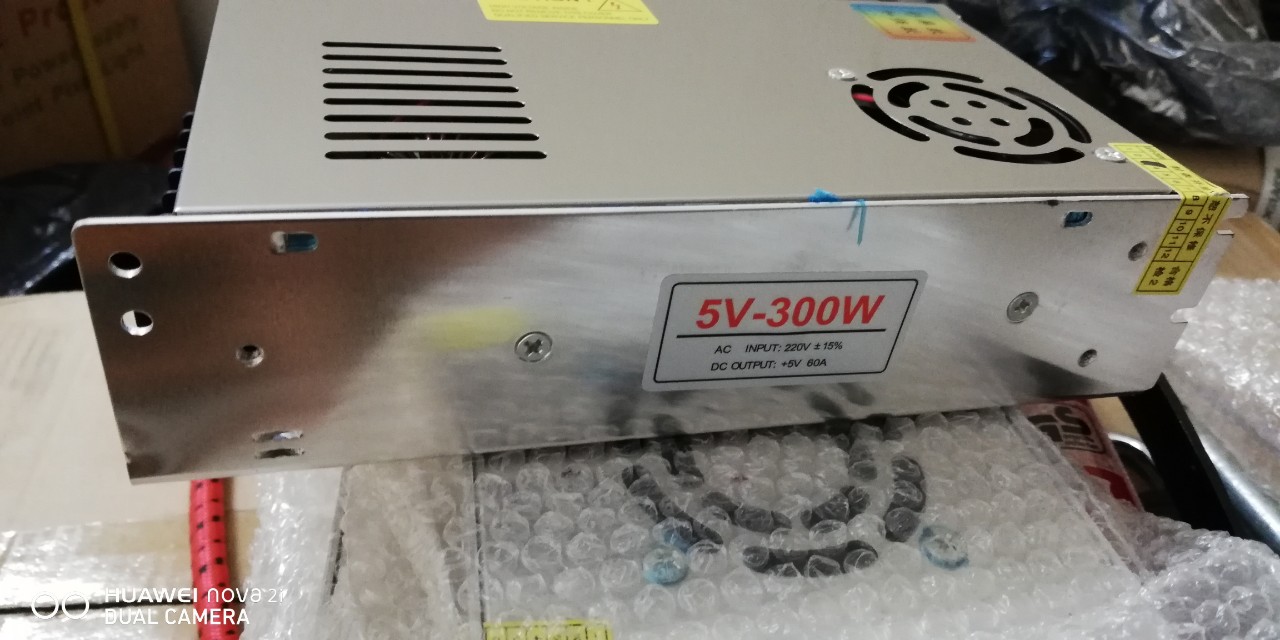 Nguồn Led 5v 60a tem 7 màu, đủ công suất (Nguồn 5v60a 300W trong nhà có quạt tản nhiệt)