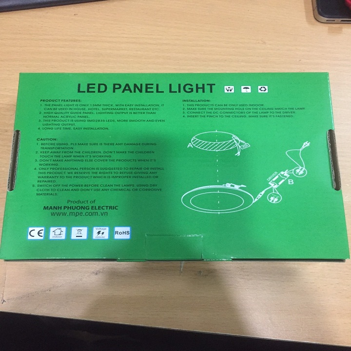 [HCM]ĐÈN LED ÂM TRẦN  9W MPE ĐÈN LED 9W MPE-ĐÈN PANEL ÂM TRẦN 9W