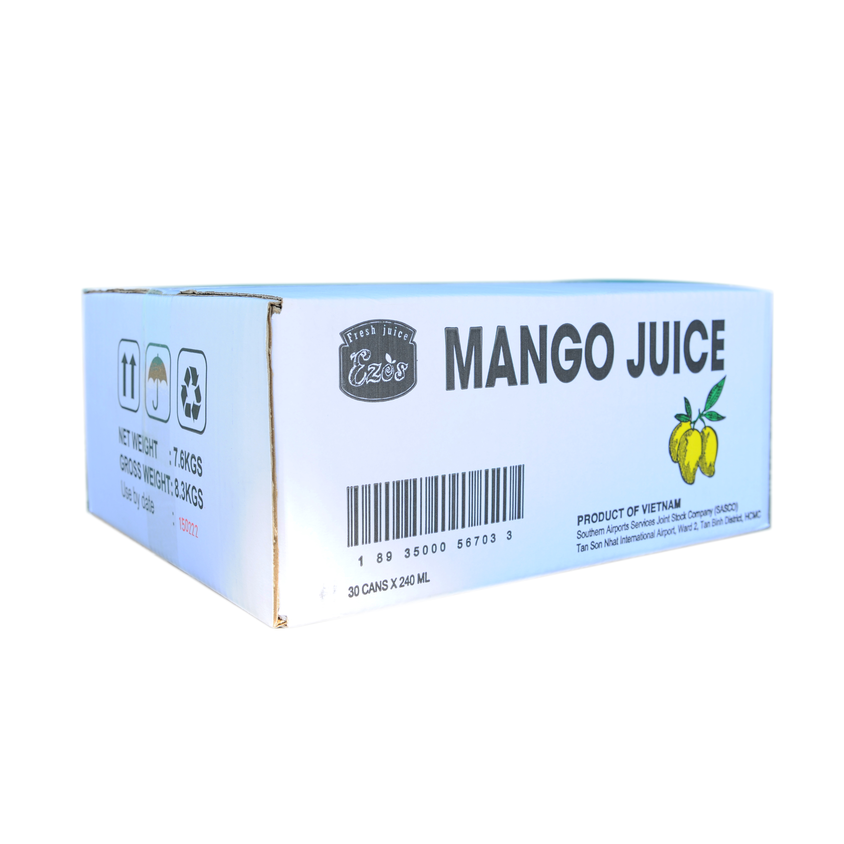 [HCM]Nước ép Ezos vị Xoài - Thùng 30 lon (240ml)