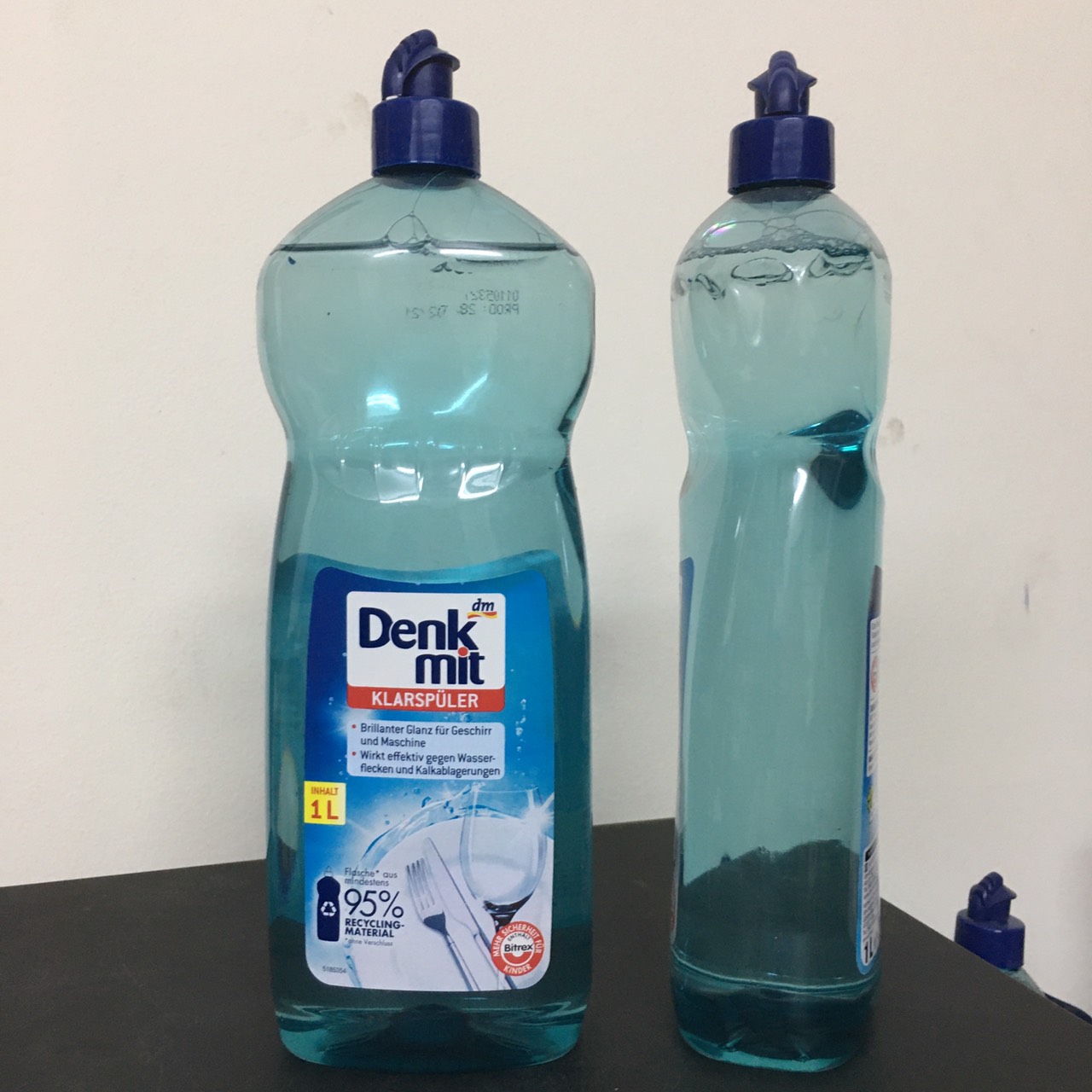 Nước bóng( trợ xả) Denkmit 1lít dùng cho máy rửa bát ly ( hàng nội địa Đức)