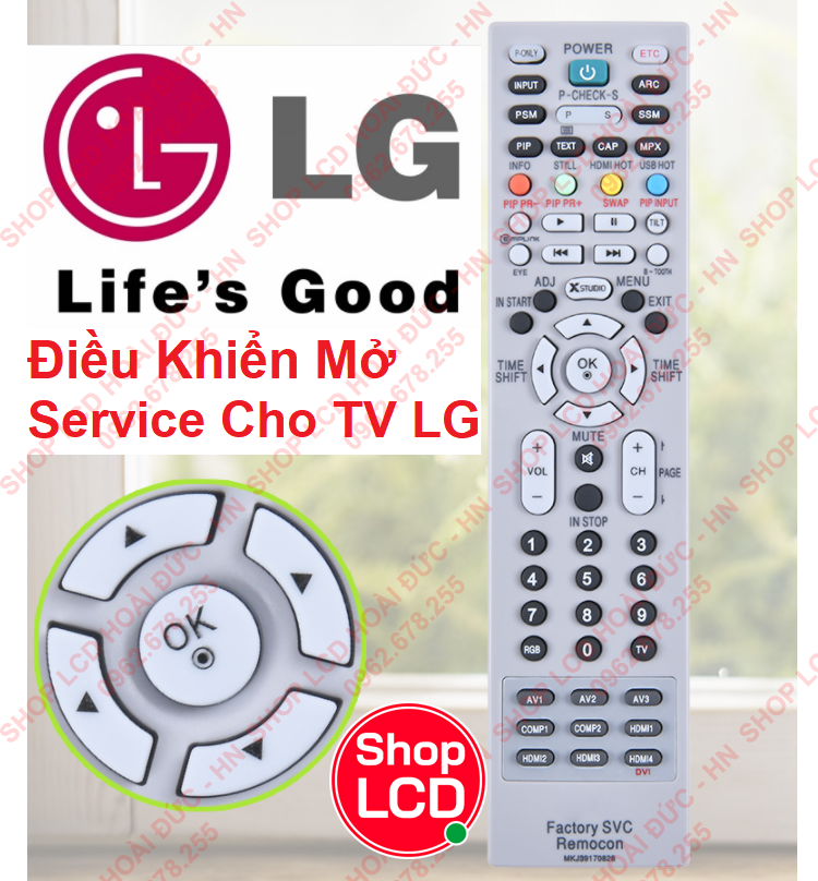 Điều khiển mở mã service LG (điều khiển mở mã cho TiVI LG từ 32 đến 85 inch)