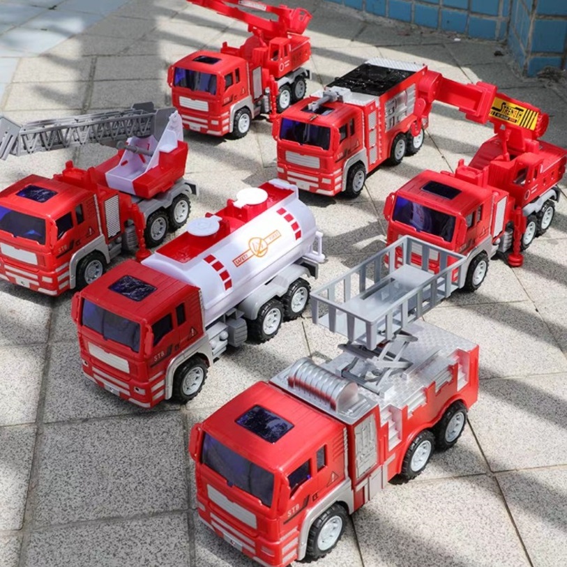 ,Set Đồ Chơi 6 Xe Cứu Hoả,Xe Công Trình Cỡ Lớn Chạy Đà Cho Bé