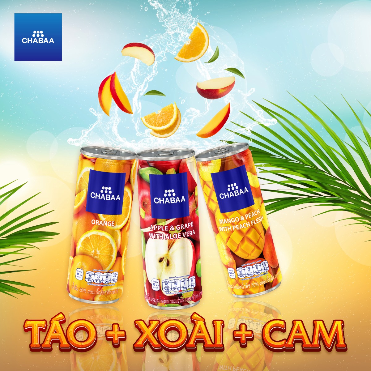 Nước trái cây Chabaa Thái Lan nhiều vị 230ml