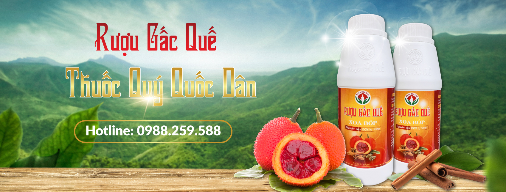 Rược Gấc Quế Xoa bóp Phú Cường