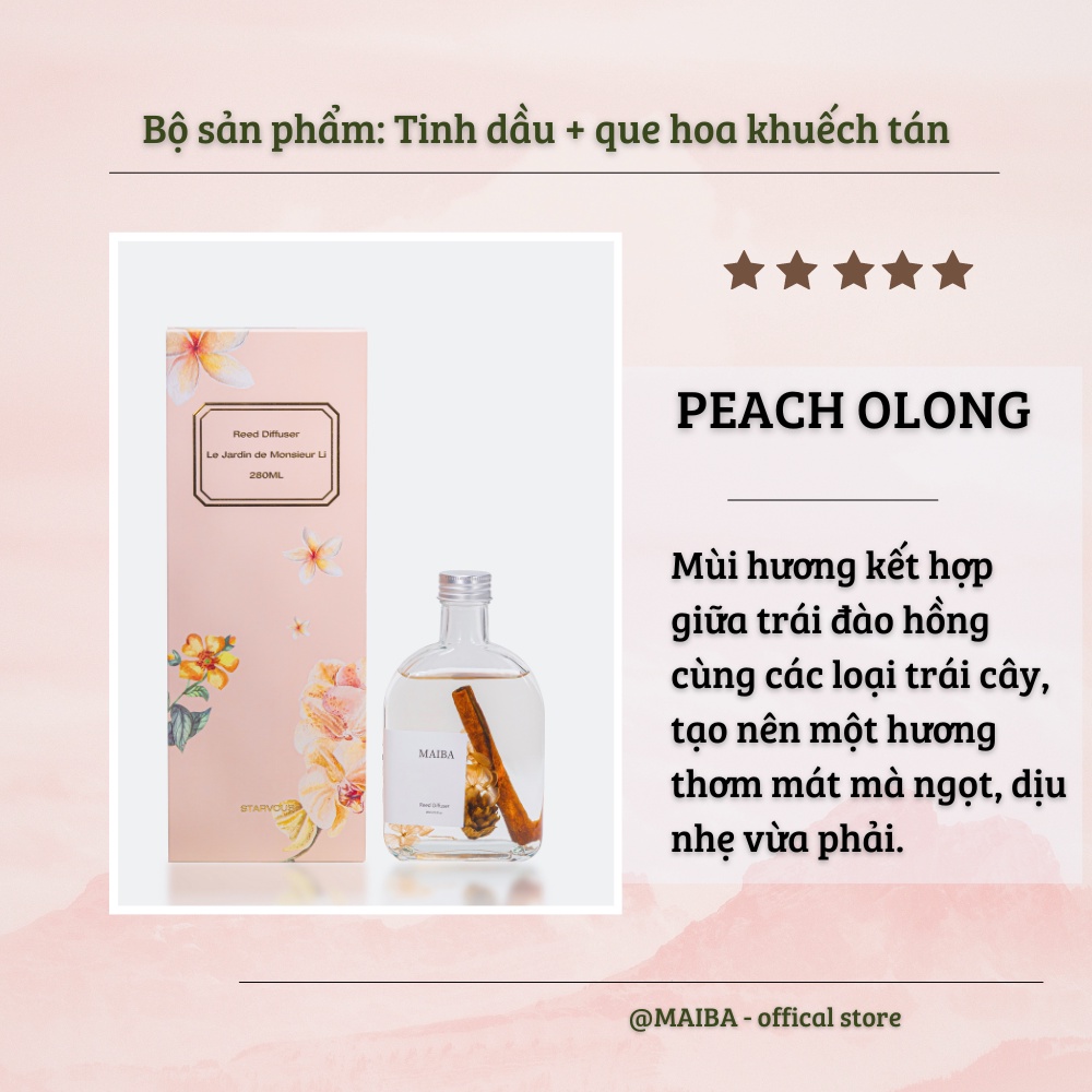 Tinh dầu thơm phòng khuếch tán thiên nhiên WIACHNN hoa khô thiên nhiên chai lớn 280ml