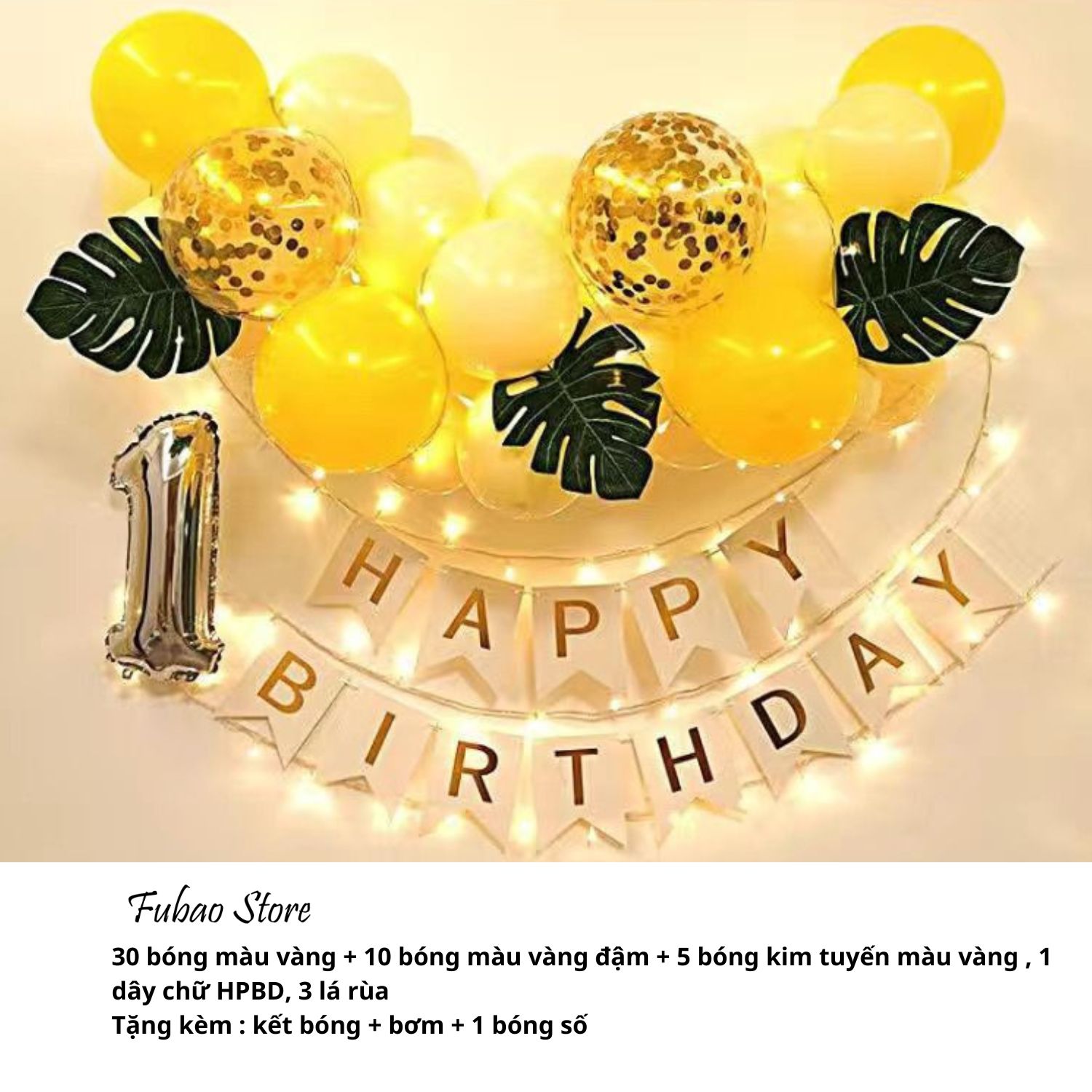Set bóng trang trí sinh nhật, phụ kiện trang trí sinh nhật, Fubao Store