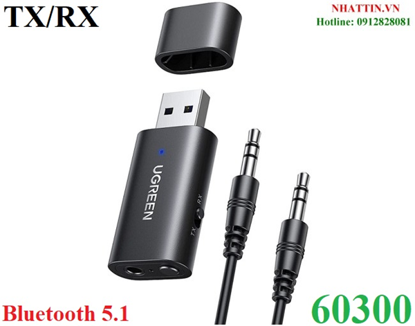 Bộ nhận, phát tín hiệu âm thanh qua Bluetooth 5.1 Ugreen 60300 cao cấp