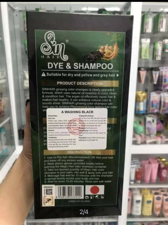 [HCM][CHÍNH HÃNG] DẦU GỘI PHỦ BẠC ĐEN TÓC SIN HAIR 500ML