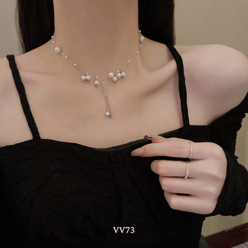 VÒNG CỔ CHOKER HẠT NGỌC (ĐEN,TRẮNG)
