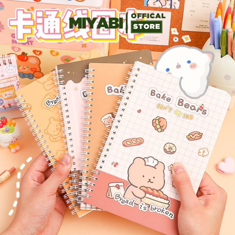 Sổ lò xo a5 120 trang cute - sổ lò xo ghi chép học sinh cao cấp - sổ tay ghi chép - miyabi store