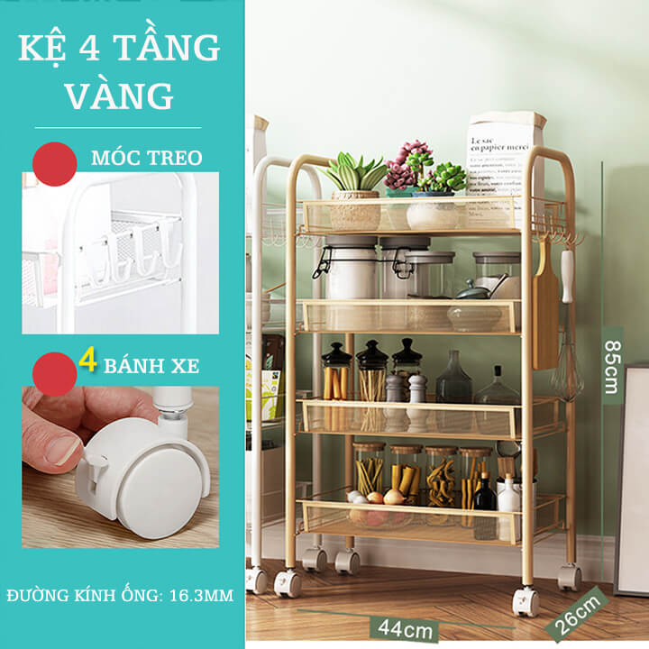 Kệ Để Đồ Đa Năng Có Bánh Xe K04