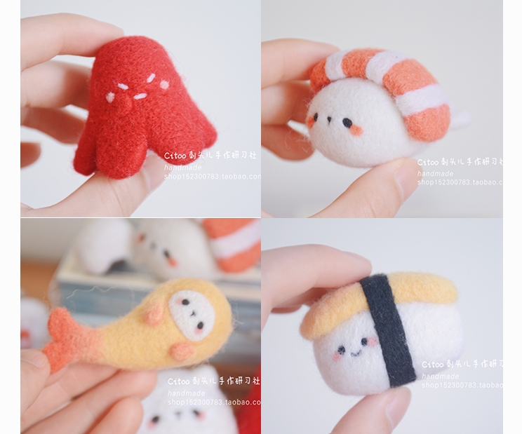 [BỘ KIT LEN CHỌC] Sushi gấu mập