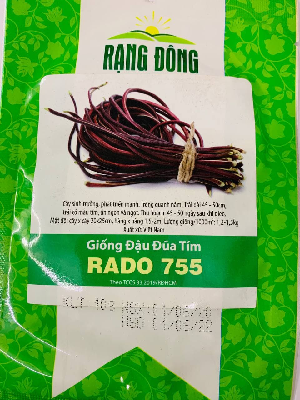 Hạt Giống Đậu Đũa Tím Rado 755 (10g)