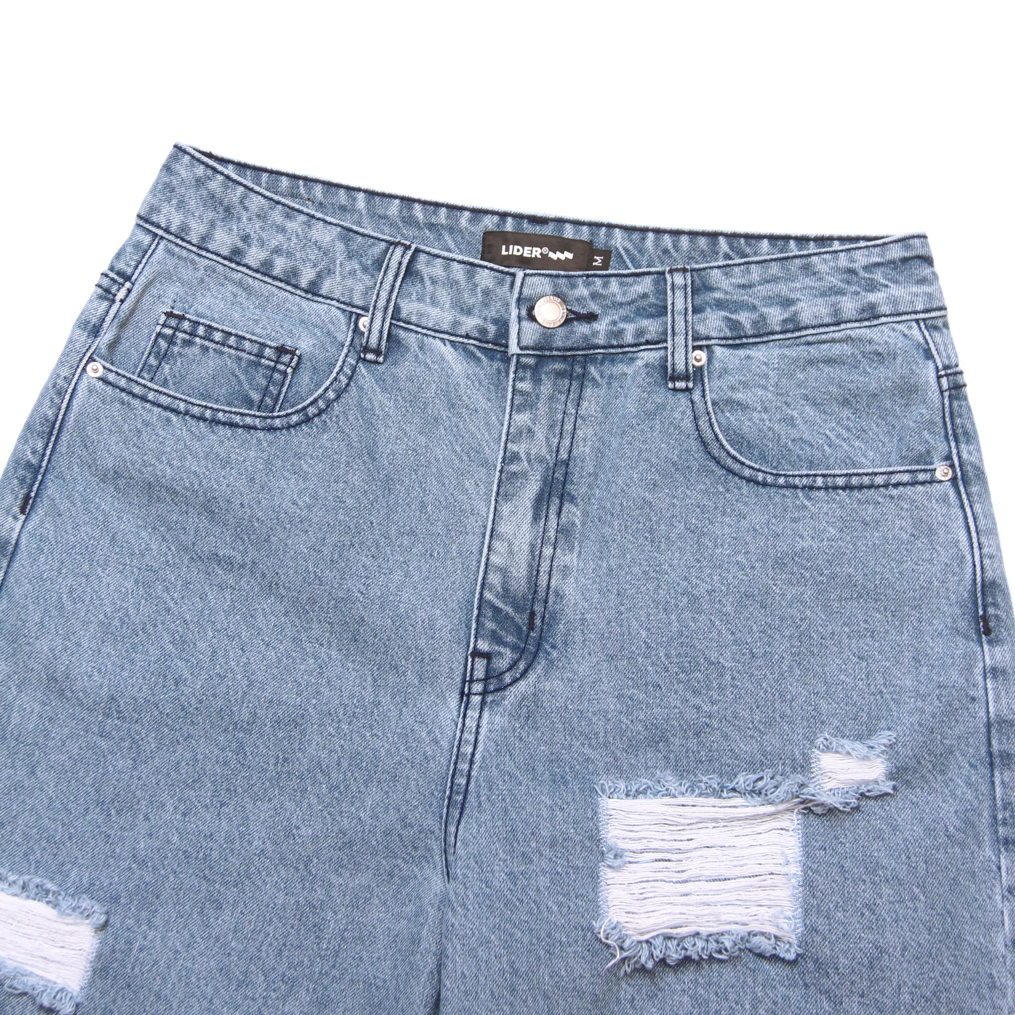 QUẦN JEANS CUSTOM CHARLIE RIPPED LOW-RISE JEANS - Light Blue