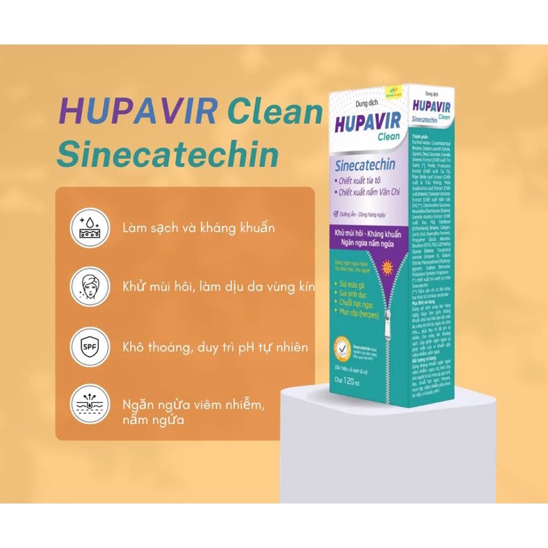 Dung dịch vệ sinh Hupavir Sinecatechin Clean 120ml