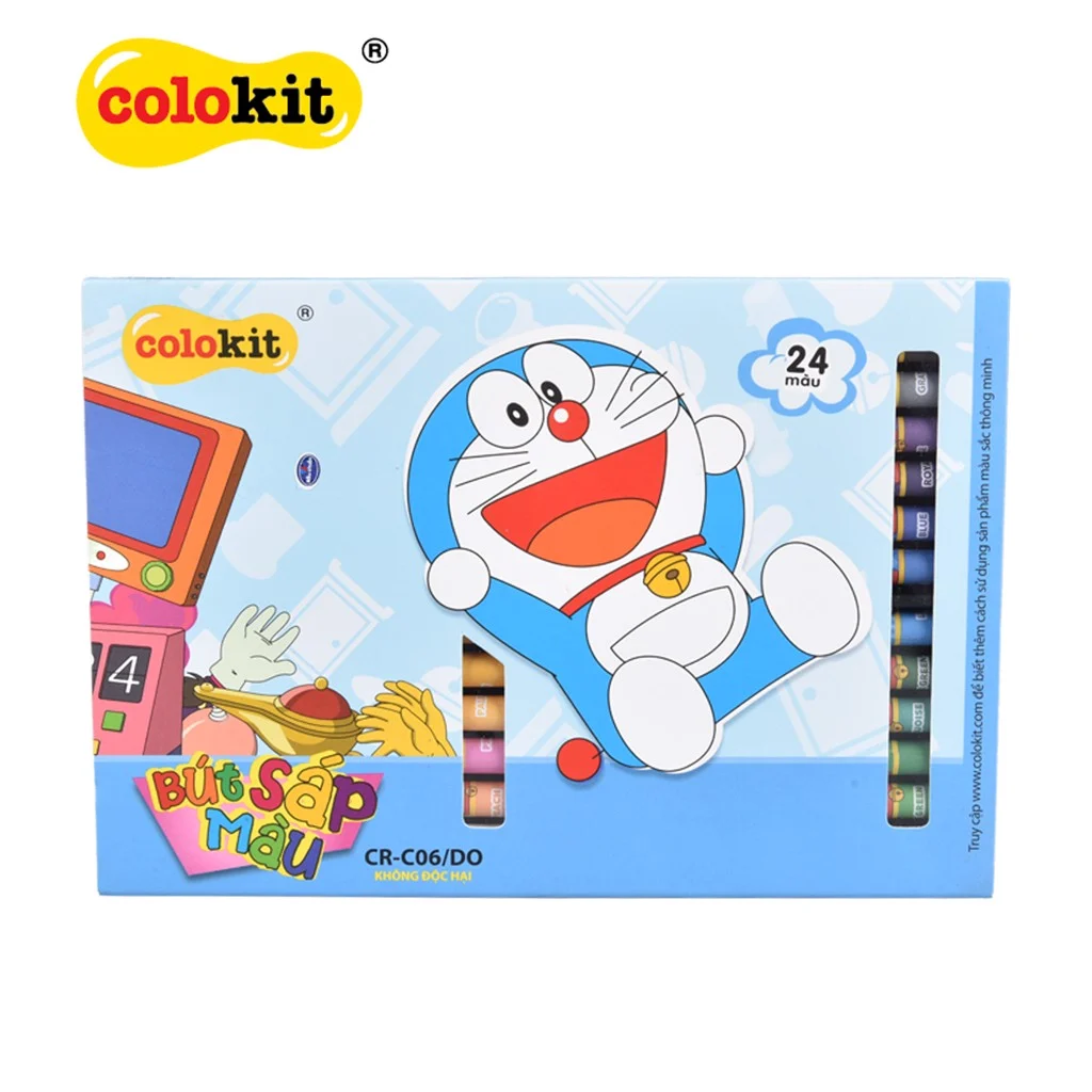 Bút Sáp Màu Thiên Long Colokit Doraemon 24 màu CR-C06/DO Không Độc Hại