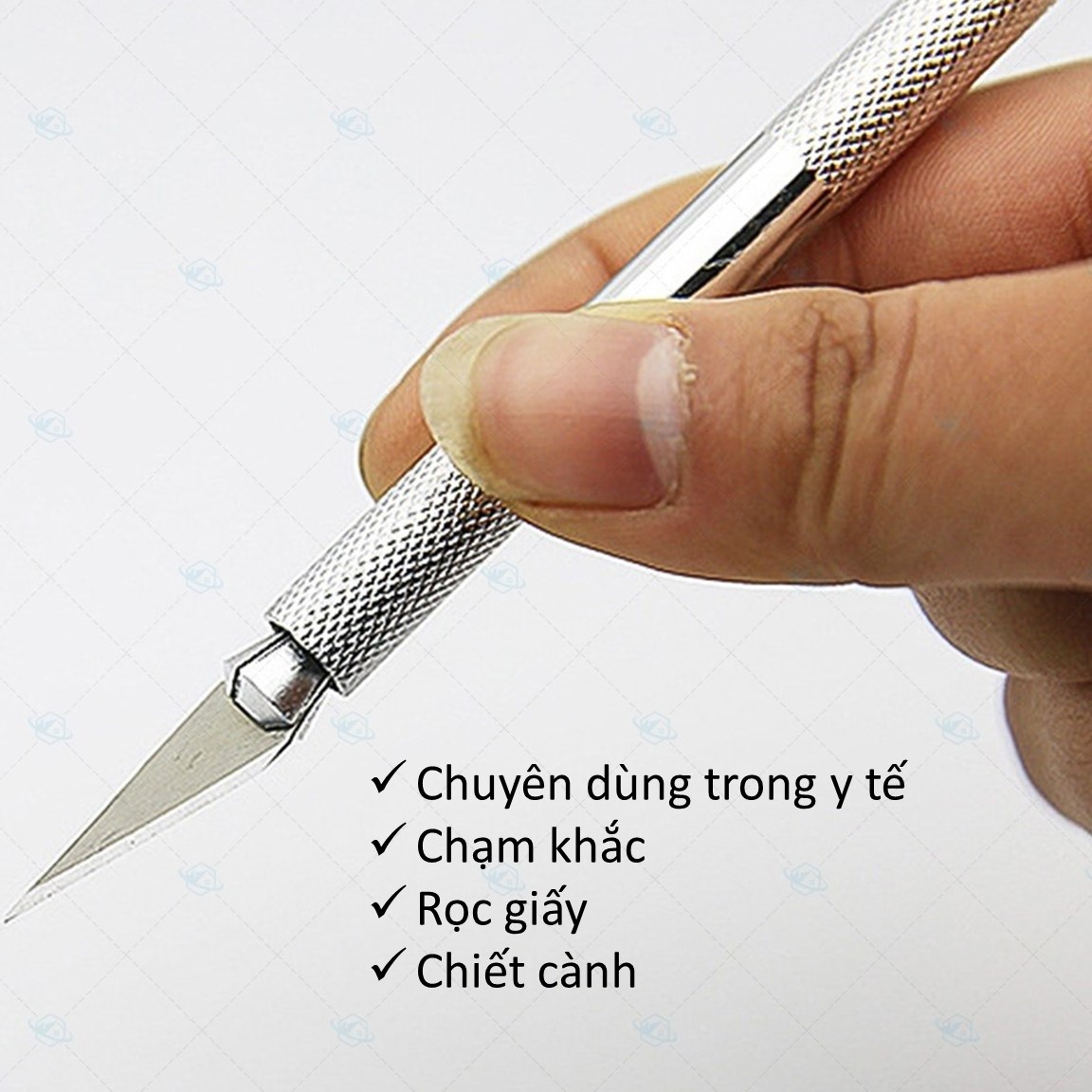 Dao mổ cán tròn ( tặng 5 lưỡi dao) dao khắc chạm trổ đa năng