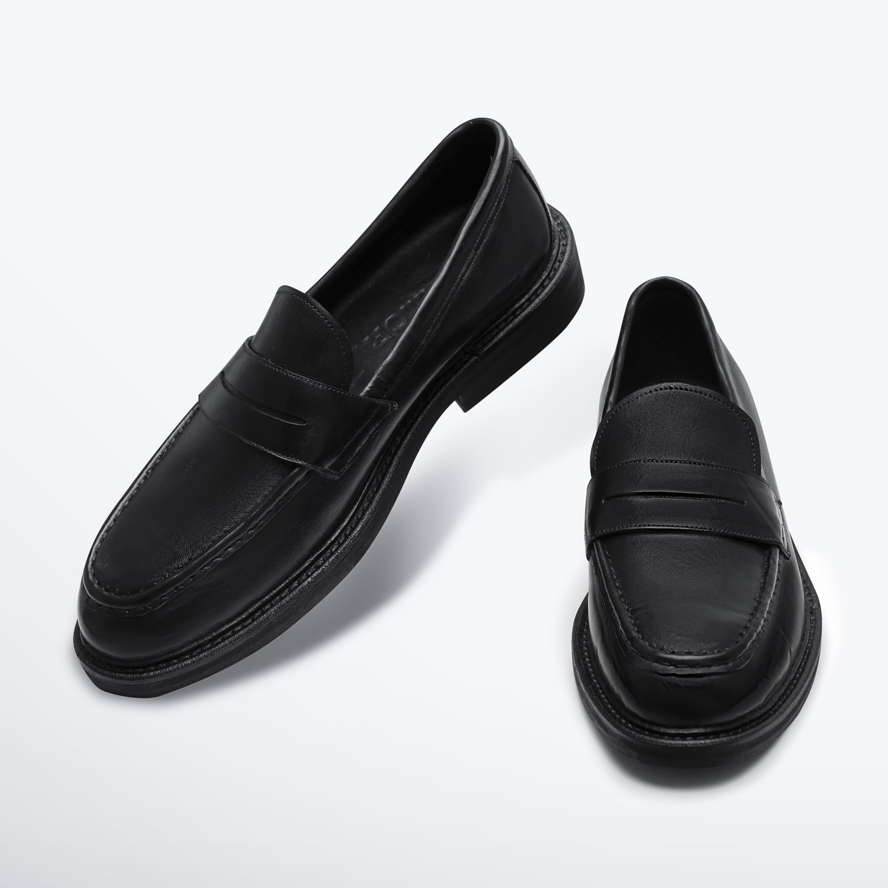Giày Penny Loafer Nam TARMOR Da Thật Màu Đen
