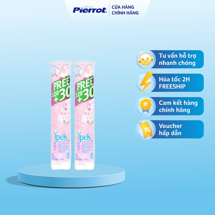 Combo 2 Bông Tẩy Trang Ipek 150 Miếng