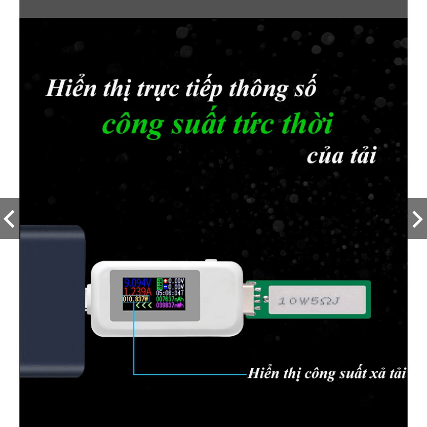 USB tester cổng Type-C KWS-1902c đo dòng điện màn hình OLED