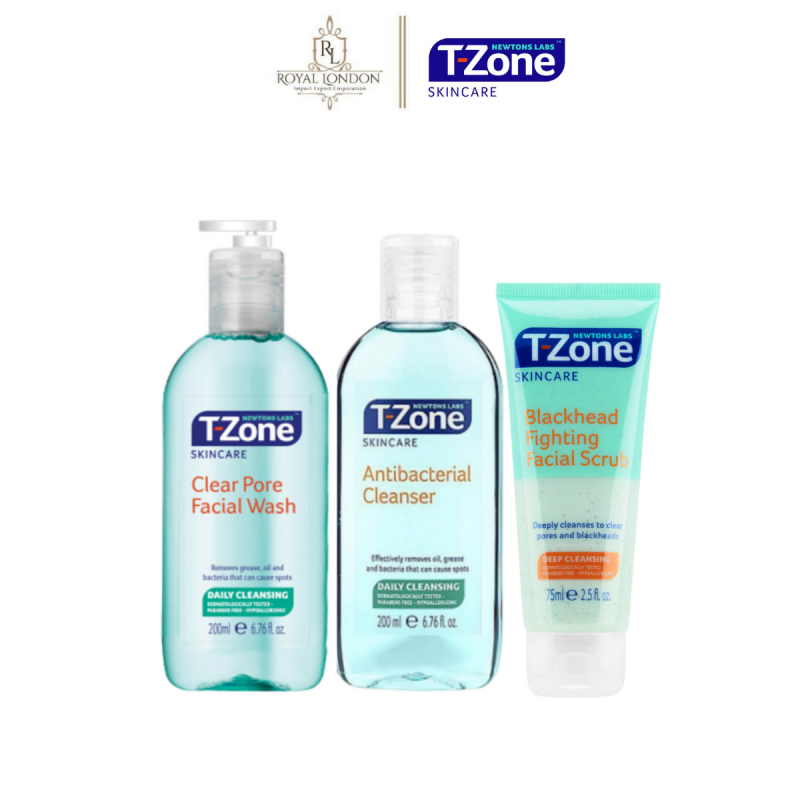 Combo 3 T-zone cho da mụn Gel Rửa Mặt (200ml) + Tẩy Da Chết ngăn mụn đầu đen (75ml) + Toner làm sạch kháng khuẩn (200ml) Tinh Chất Tràm Trà