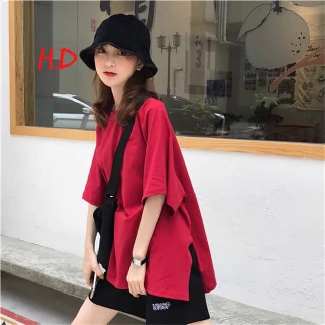 Sét áo xẻ đỏ quần đùi nh