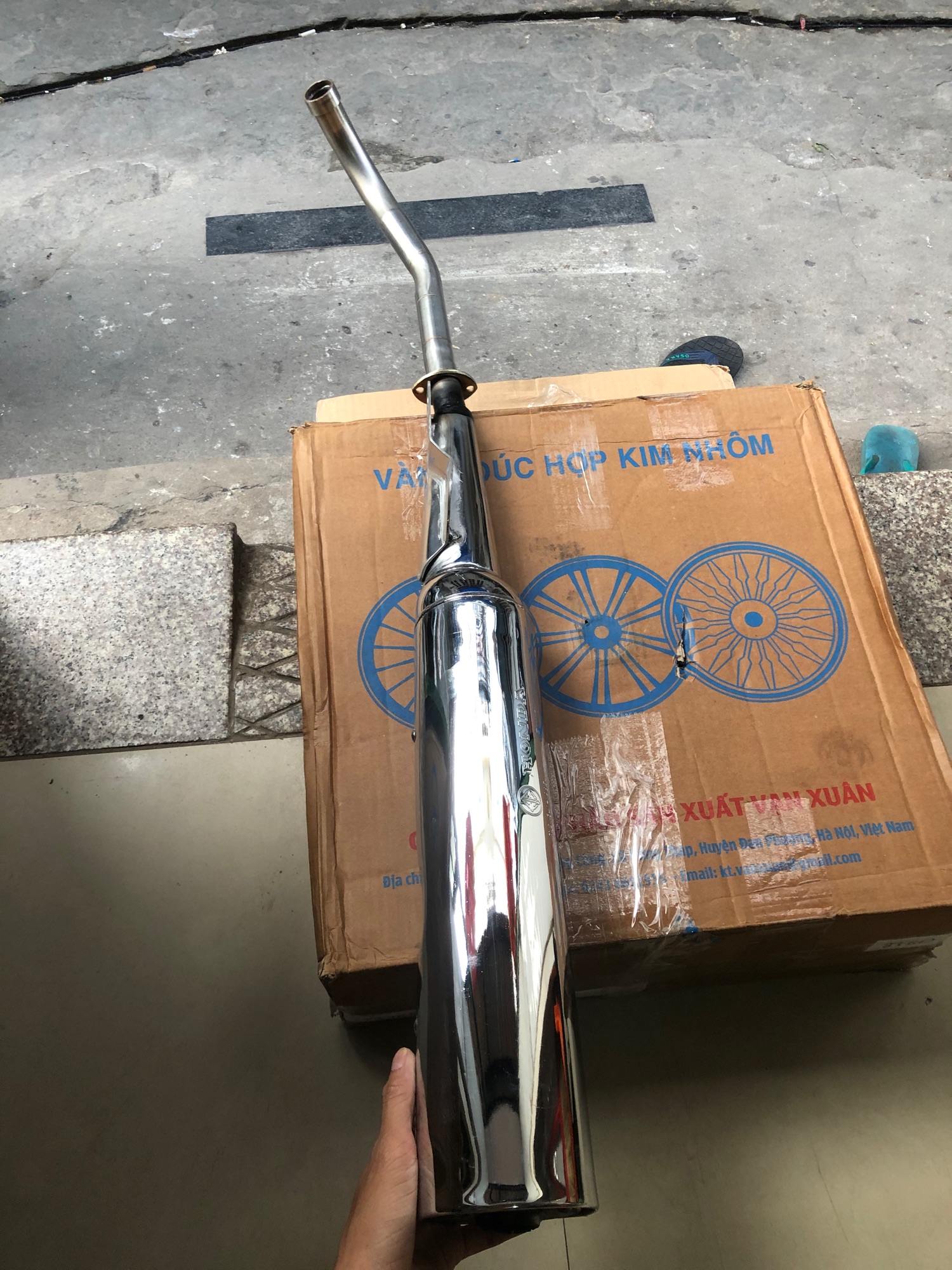 [HCM]Pô Wave 110  đít đen  cổ inox móc hơi sẵn