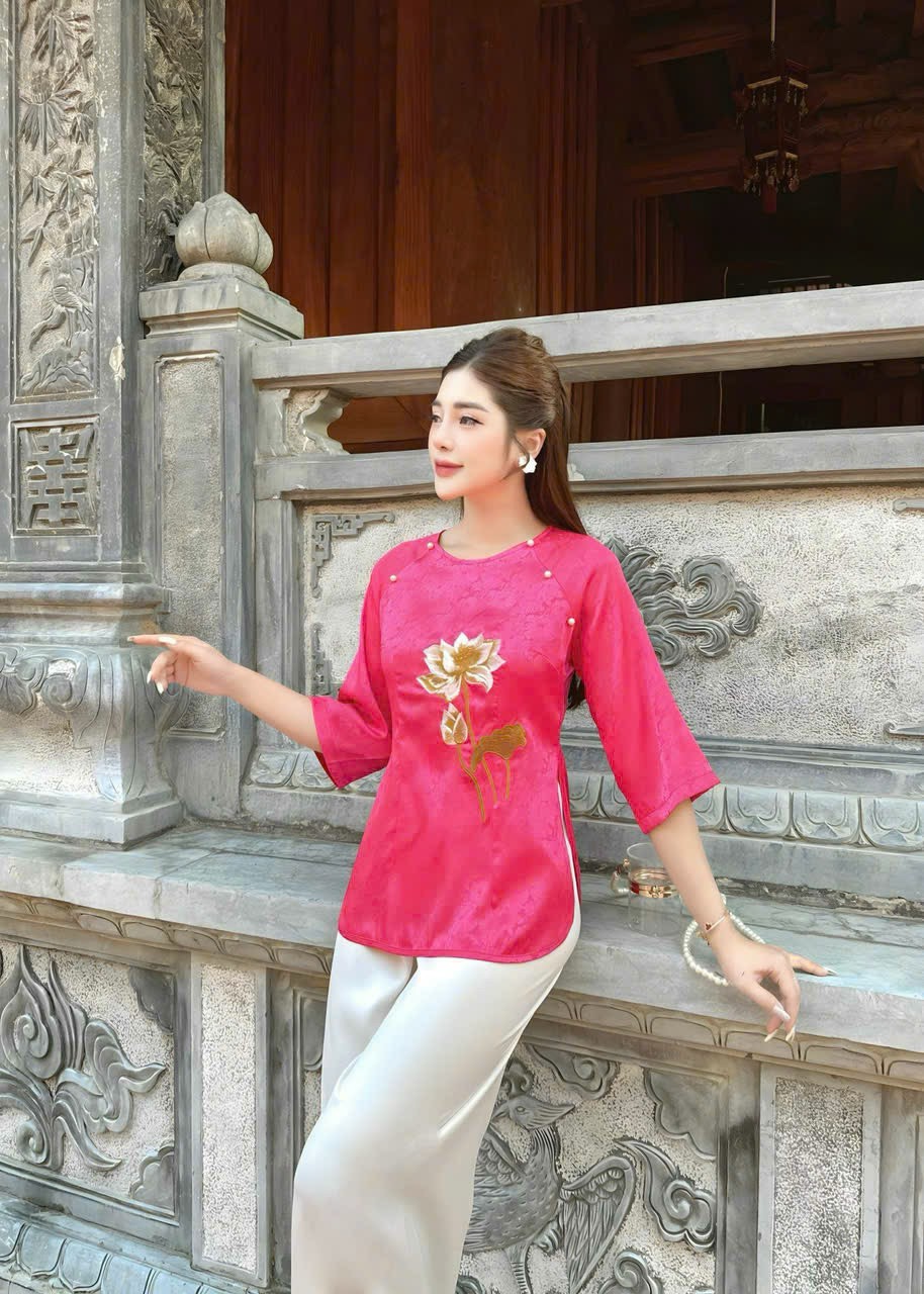 Đồ Lam Đi Chùa # Mẫu Cúc Ngọc Lụa Gấm # Quần Áo Nữ