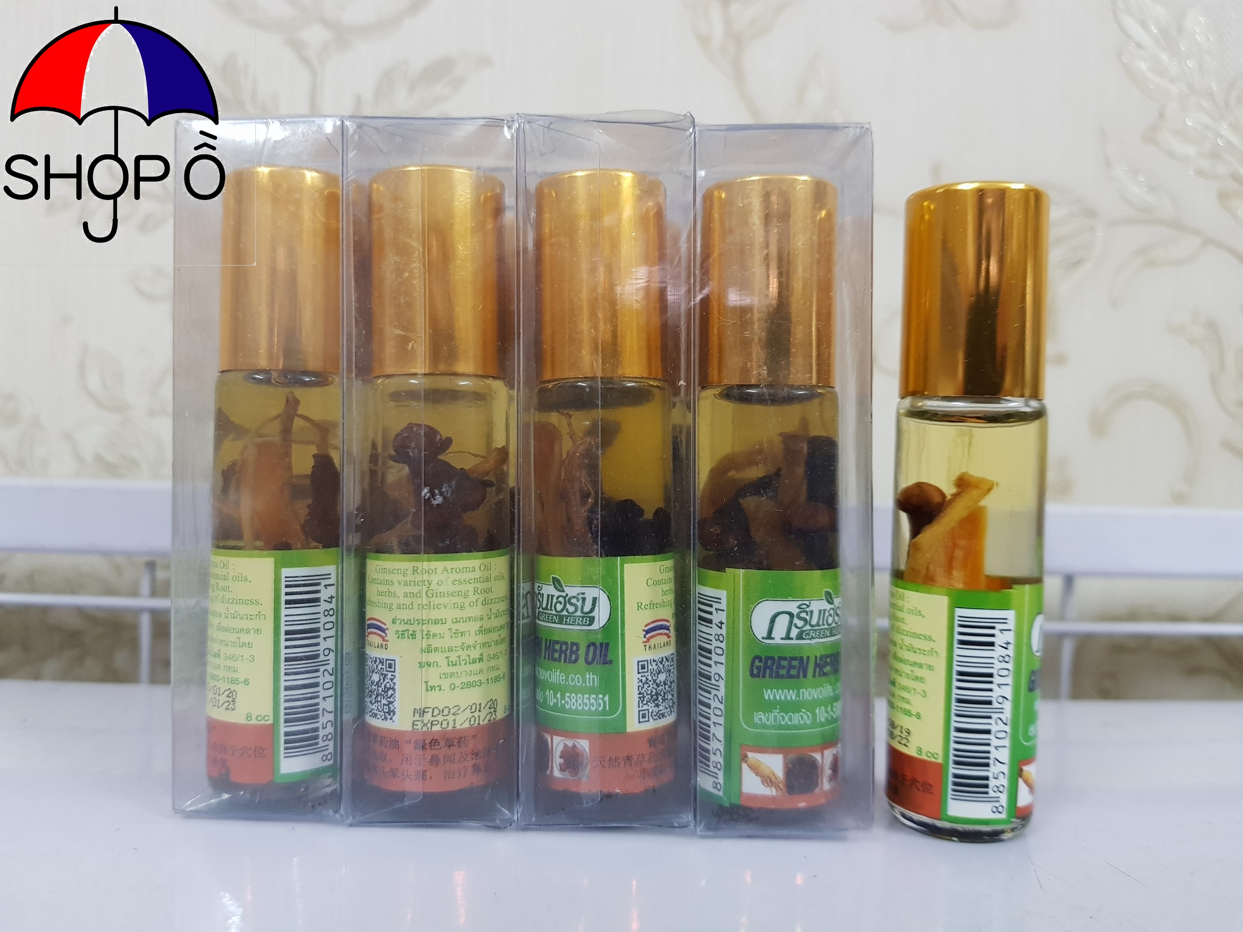 [HCM]Dầu lăn thảo dược nghệ Green Herb Thái Lan 8ml