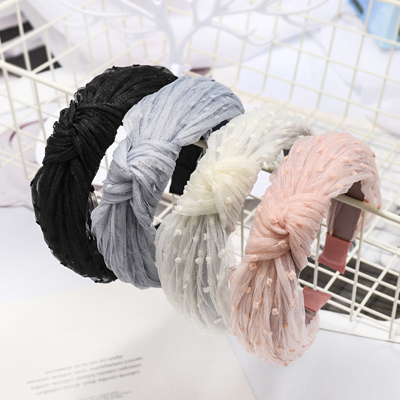 cài tóc ren lưới lụa sợi headband hàn quốc - ct168