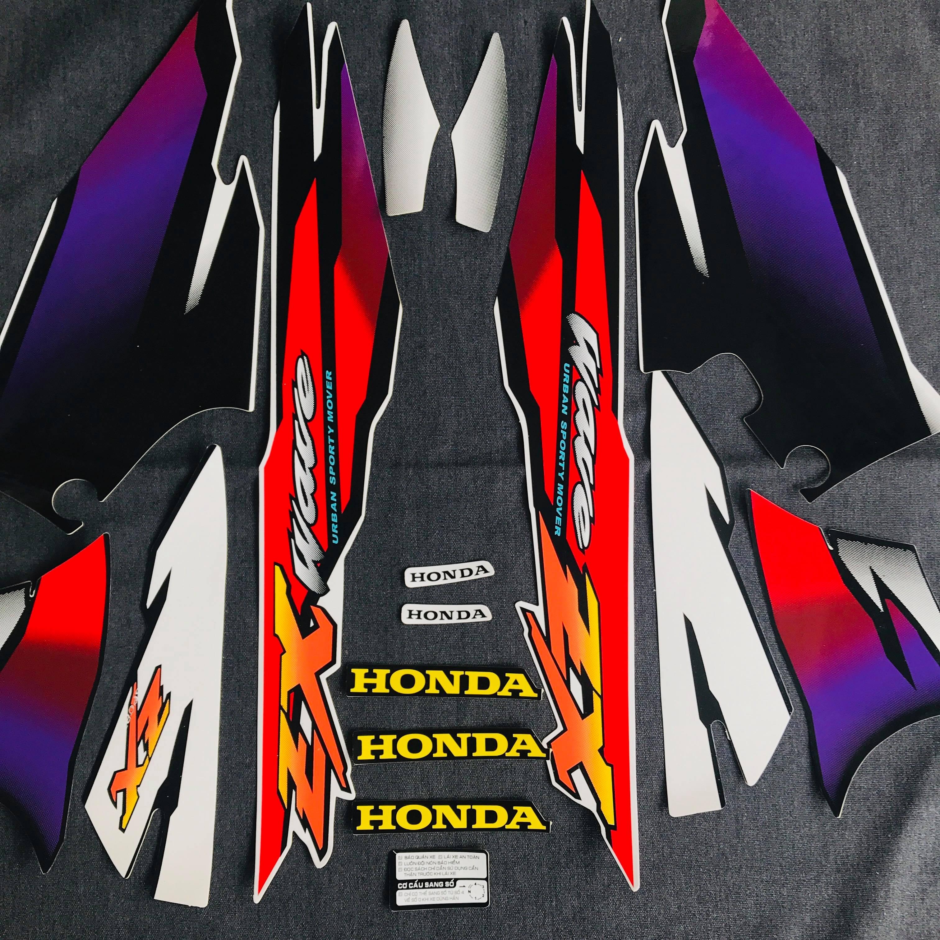 [NEW] Bộ tem  cho xe WAVE ZX ZIN 3 LỚP (MÀU ĐỎ TRẮNG+CHỮ ZX VÀNG)