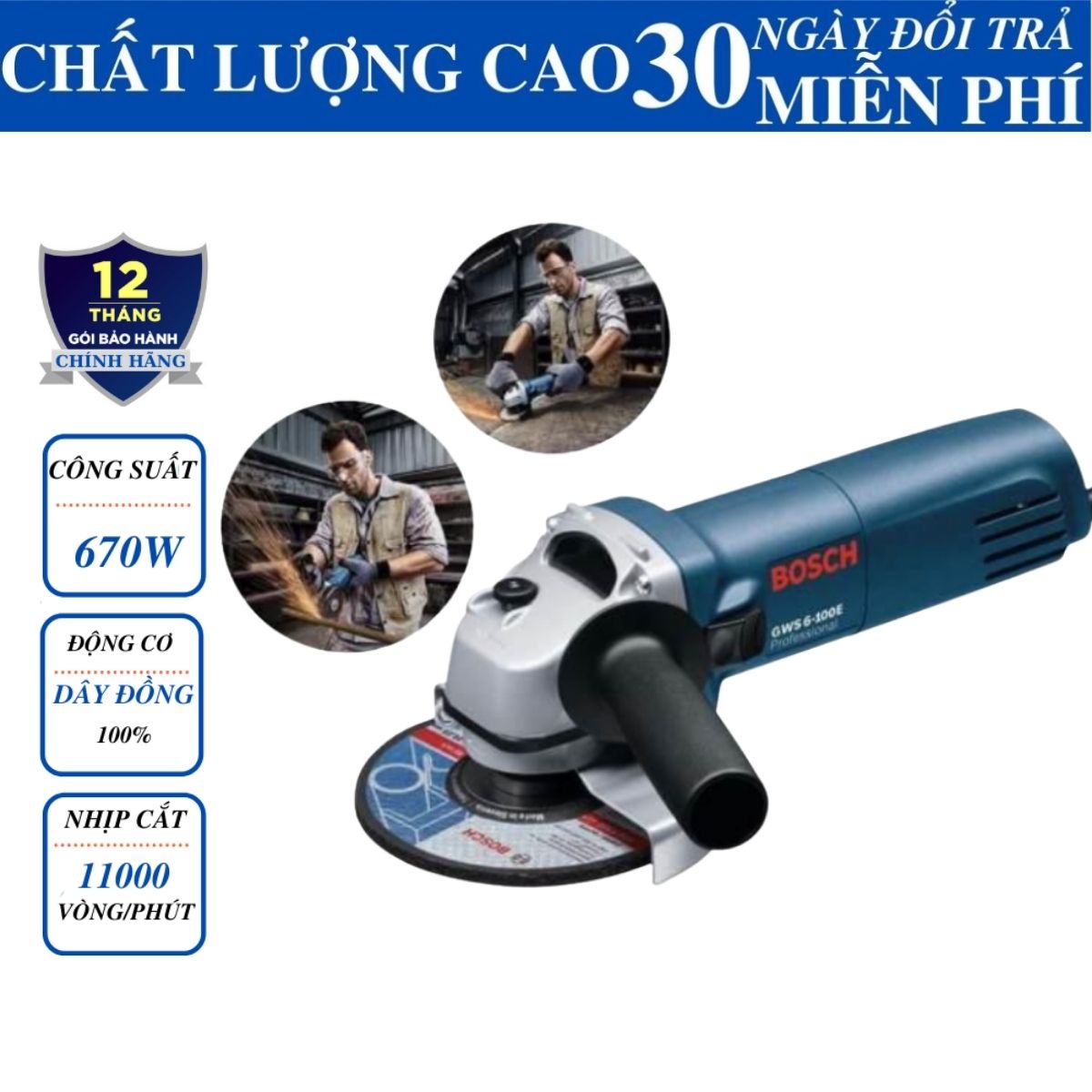 [Hot 2024] Máy mài cắt GWS 670W công nghệ đức-công tắc bên hông bền vình viễn - 100% dây đồng - Máy mài cầm tay - Máy cắt cầm tay.bảo hành 12 Tháng (Công Trình Store)