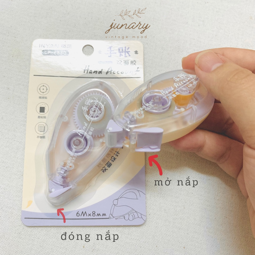 Junarystudio - Băng keo 2 mặt dạng kéo