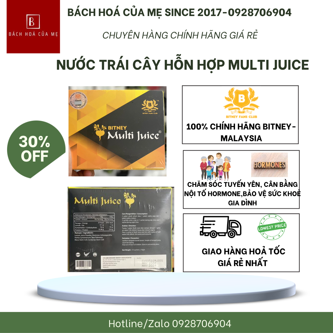 Combo 5 hộp-Nước trái cây hỗn hợp MULTI JUICE (XUẤT XỨ MALAYSIA)