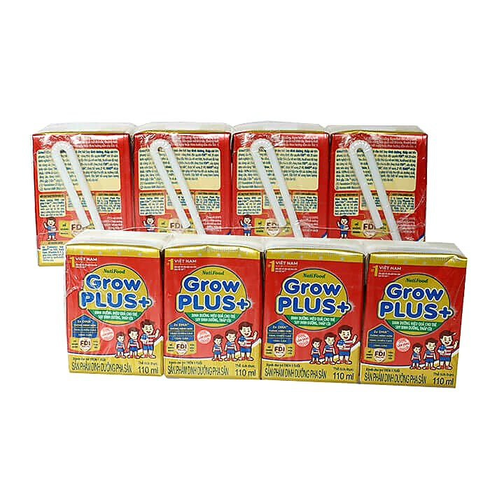 Sữa bột pha sẵn Nuti Grow plus+ FDI vỉ 4 hộp x 110ml Date luôn mới