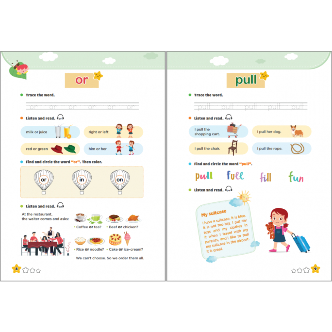 Sách - Combo 300 First sight words for kid (Tập 1 + Tập 2) - MCBooks