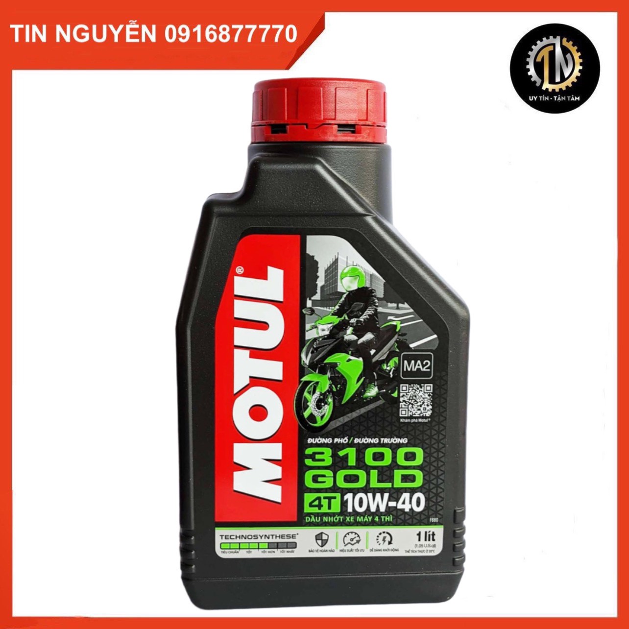 Nhớt xe số, xe mô tô cao cấp motul 3100 gold 10w40 chính hãng - 1lit