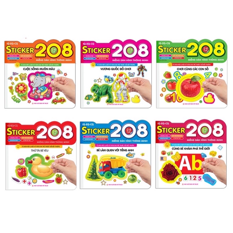 Sách - 208 sticker miếng dán hình thông minh iq - eq - cq
