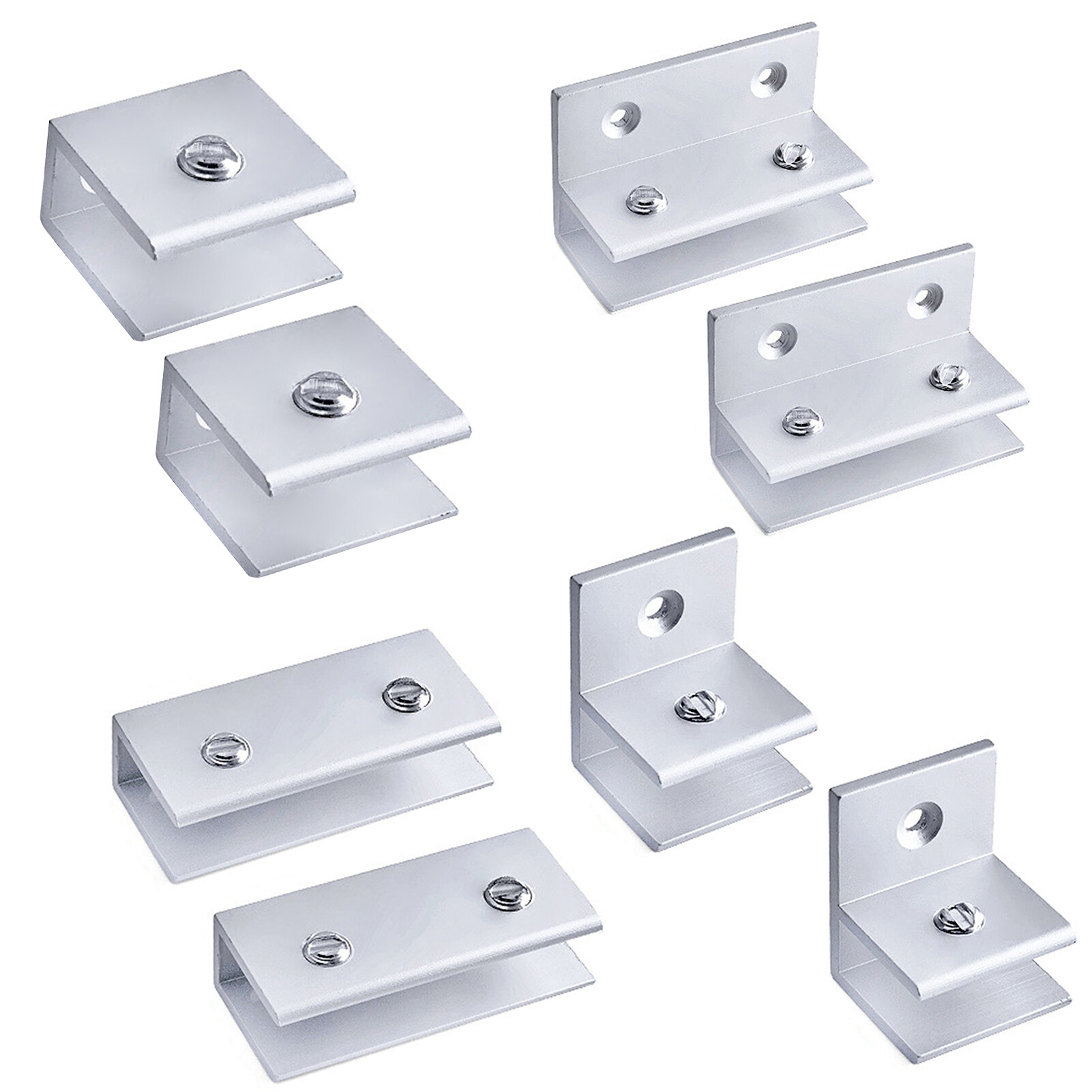 Farfi 2Pcs Glass Clamps Square Multi-function Stainless Steel Corrosion Resistant Anti-rust Shelves Holder for Home