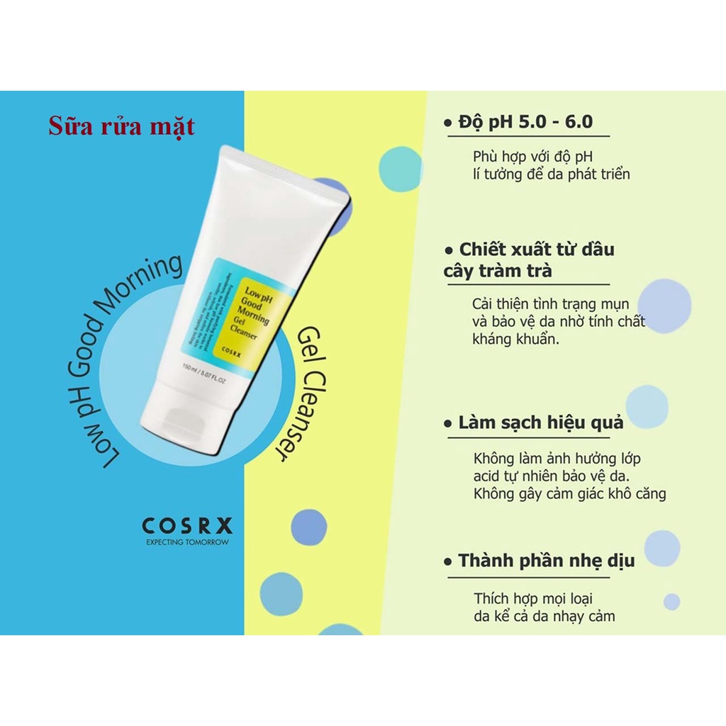 Sữa Rửa Mặt Cosrx Low PH Good Morning Gel 150ml
