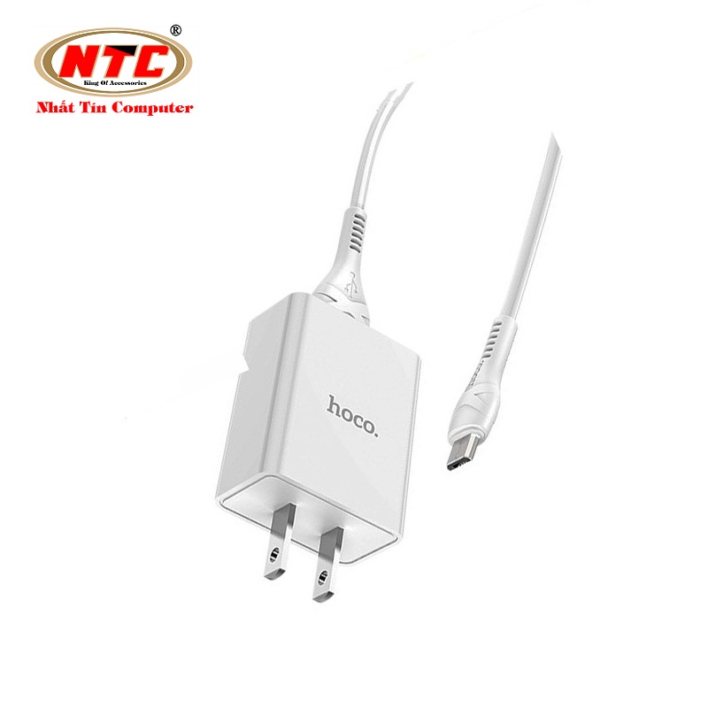 Combo Cốc sạc và Cáp sạc cổng Type-C Hoco S2 Plus output max 3.4A (Trắng) - Nhat Tin Authorised Store